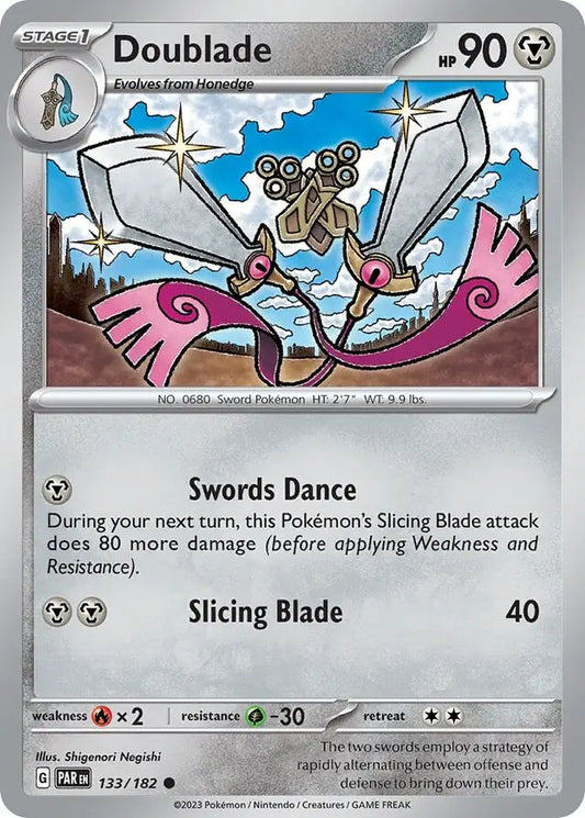 133/182 Doublade Paradox Rift Pokémon Card