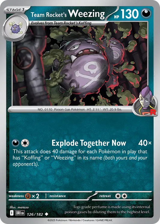 126/182 Team Rocket's Weezing Destined Rivals Pokémon Card