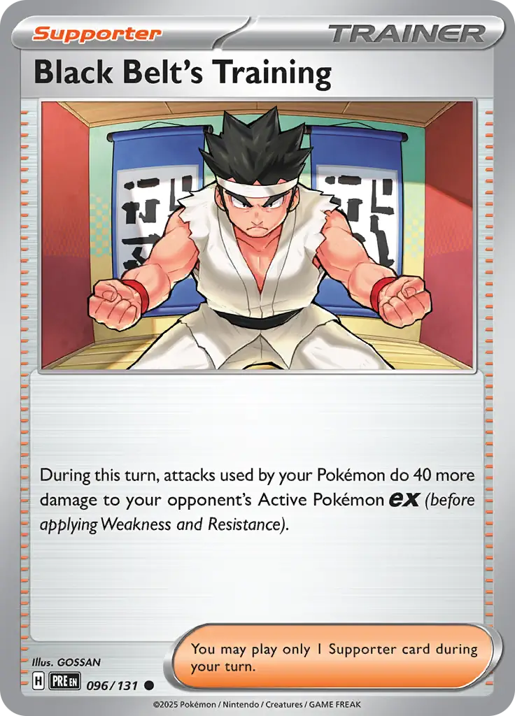 096/131 Black Belt's Training Prismatic Evolutions Pokémon Card