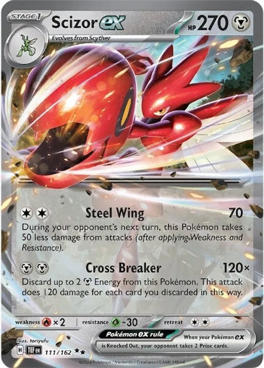 111/162 Scizor ex Scarlet & Violet Temporal Forces Pokémon Card