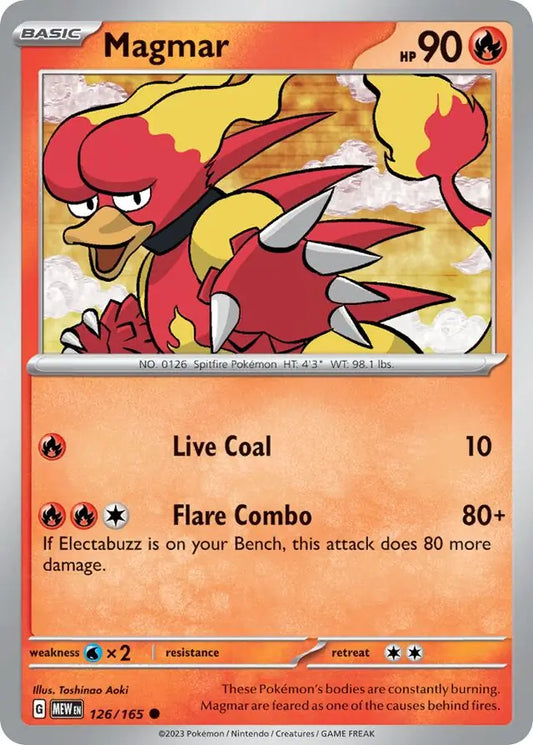 126/165 Magmar 151 Pokémon Card
