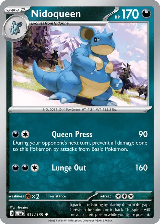 031/165 Nidoqueen 151 Pokémon Card