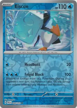 048/193 Eiscue Reverse Holo Paldea Evolved Pokémon Card