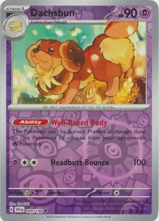 099/198 Dachsbun Reverse Holo Scarlet & Violet Base Set Pokémon Card