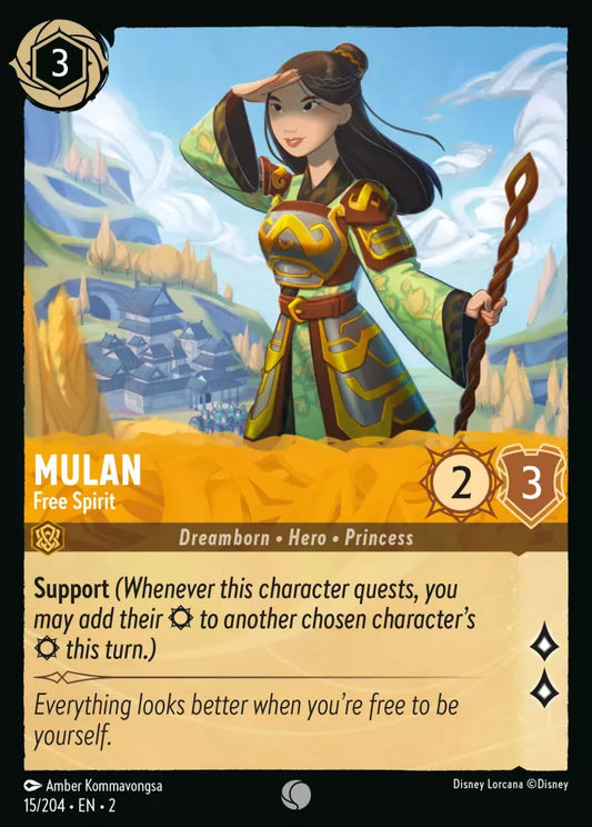 015/204 Mulan - Free Spirit Disney Lorcana Rise Of The Floodborn Card