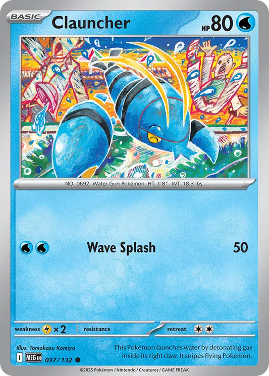 037/132 Clauncher Mega Evolution Pokémon Card