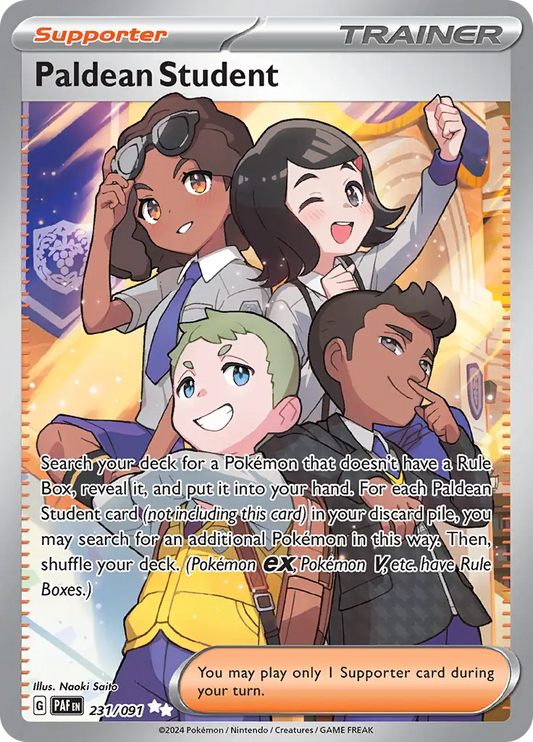 231/091 Paldean Student Paldean Fates Pokémon Card