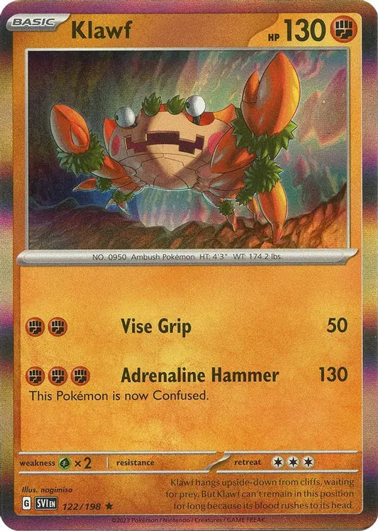 122/198 Klawf Scarlet & Violet Base Set Pokémon Card