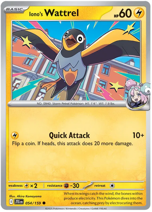 054/159 Iono's Wattrel Journey Together Pokémon Card