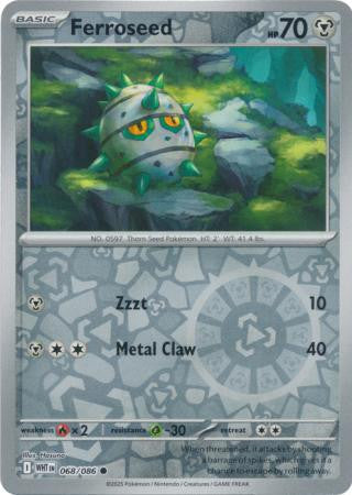 068/086 Ferroseed Reverse Holo White Flare Pokémon Card