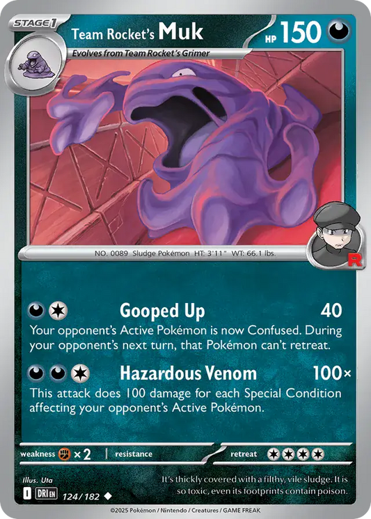 124/182 Team Rocket's Muk Destined Rivals Pokémon Card