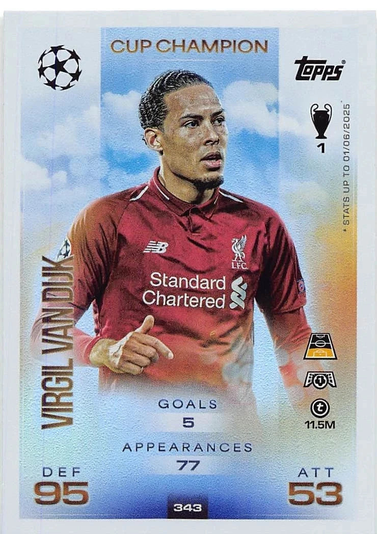343 Virgil van Dijk (Liverpool) Cup Champion