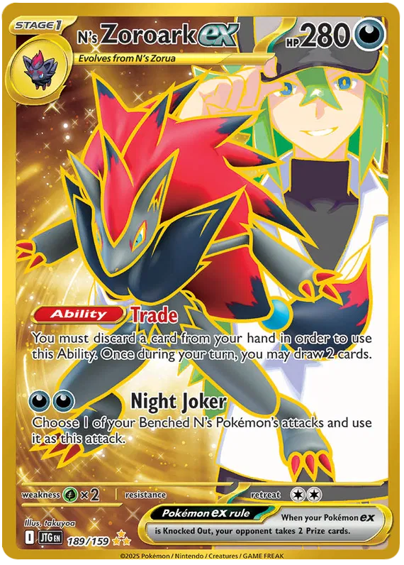 189/159 N's Zoroark ex Journey Together Pokémon Card