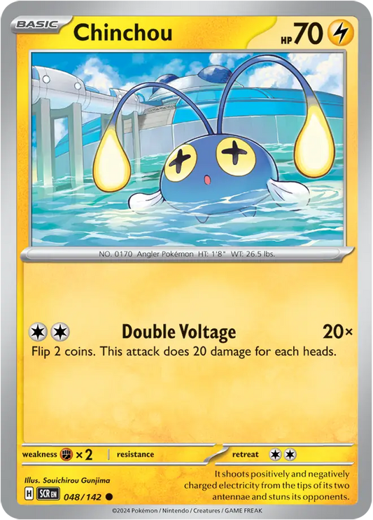 048/142 Chinchou Stellar Crown Pokémon Card