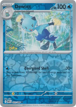 022/086 Dewott Reverse Holo White Flare Pokémon Card