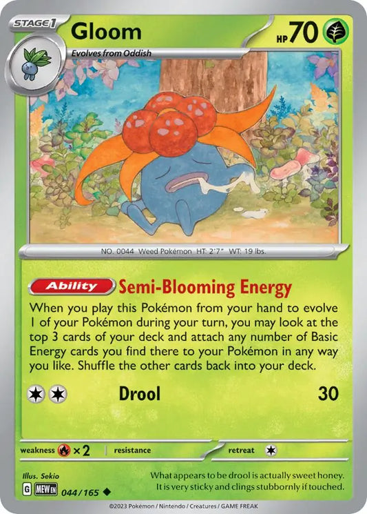 044/165 Gloom 151 Pokémon Card