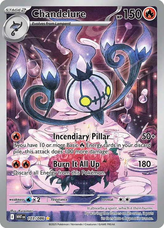103/086 Chandelure White Flare Pokémon Card