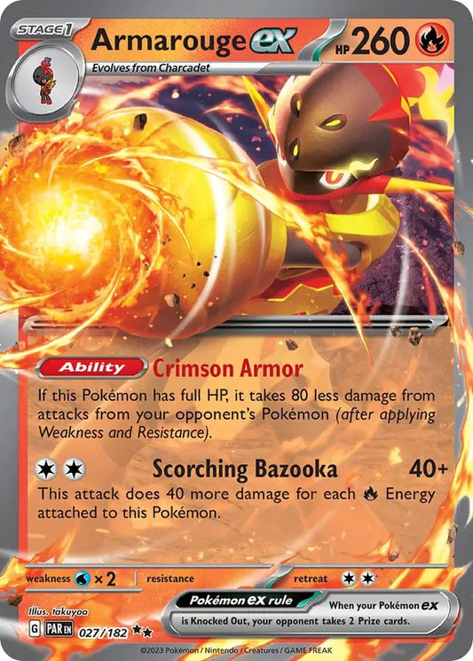 027/182 Armarouge ex Paradox Rift Pokémon Card