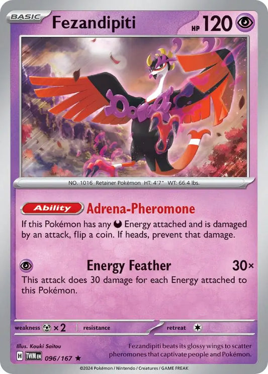 096/167 Fezandipiti Twilight Masquerade Pokémon Card