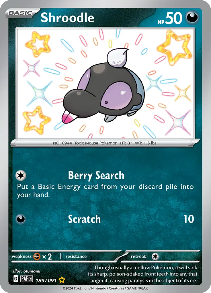 189/091 Mabosstiff Paldean Fates Pokémon Card