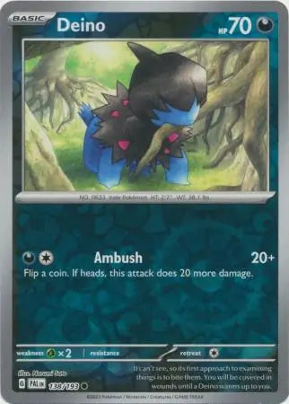 138/193 Deino Reverse Holo Paldea Evolved Pokémon Card