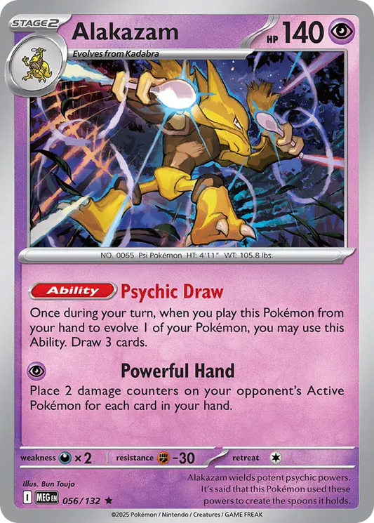 056/132 Alakazam Mega Evolution Pokémon Card