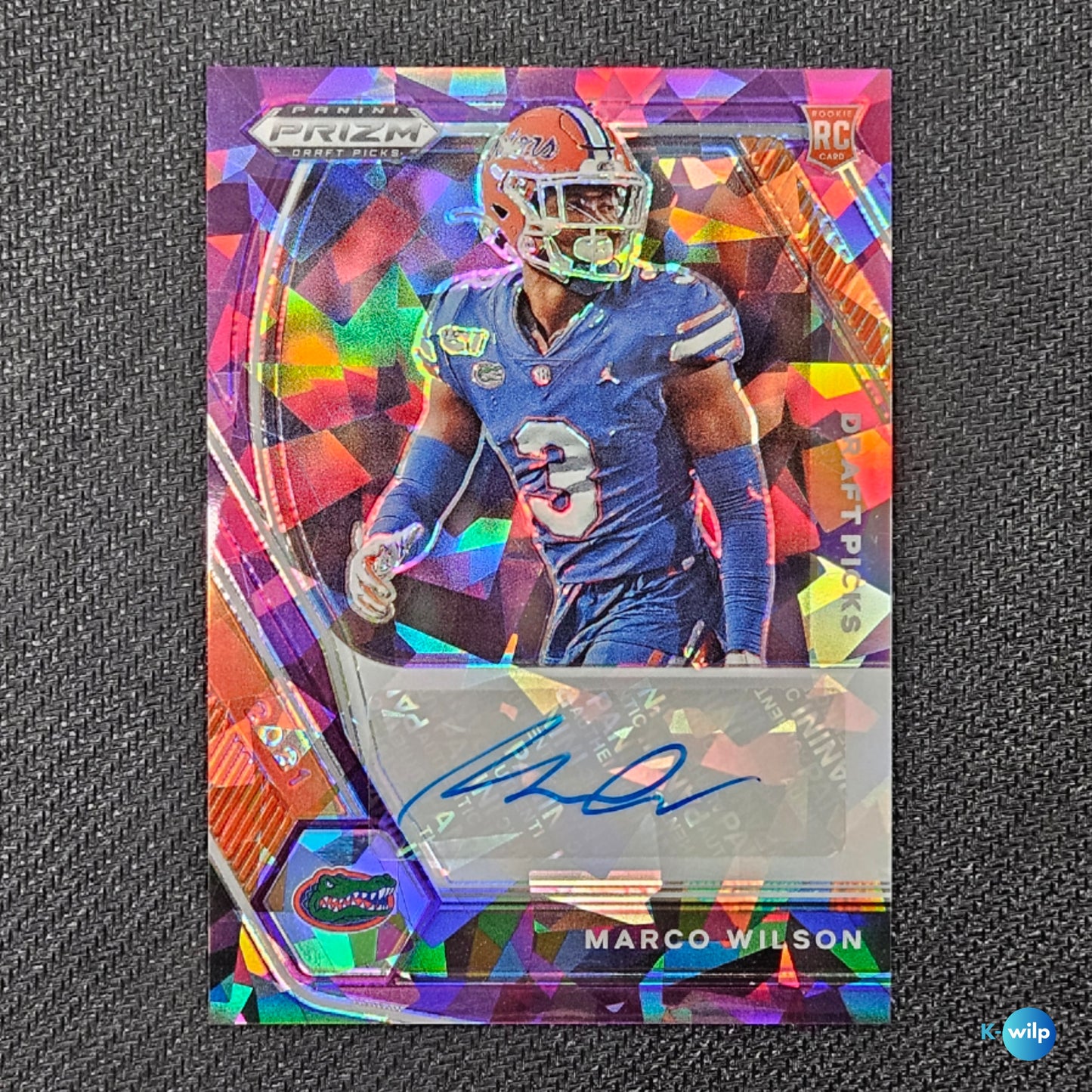 Marco Wilson Autograph & Serial Numbered 74/99 Panini 2021 Prizm Draft Picks #DPA-MAR NFL Trading Card.