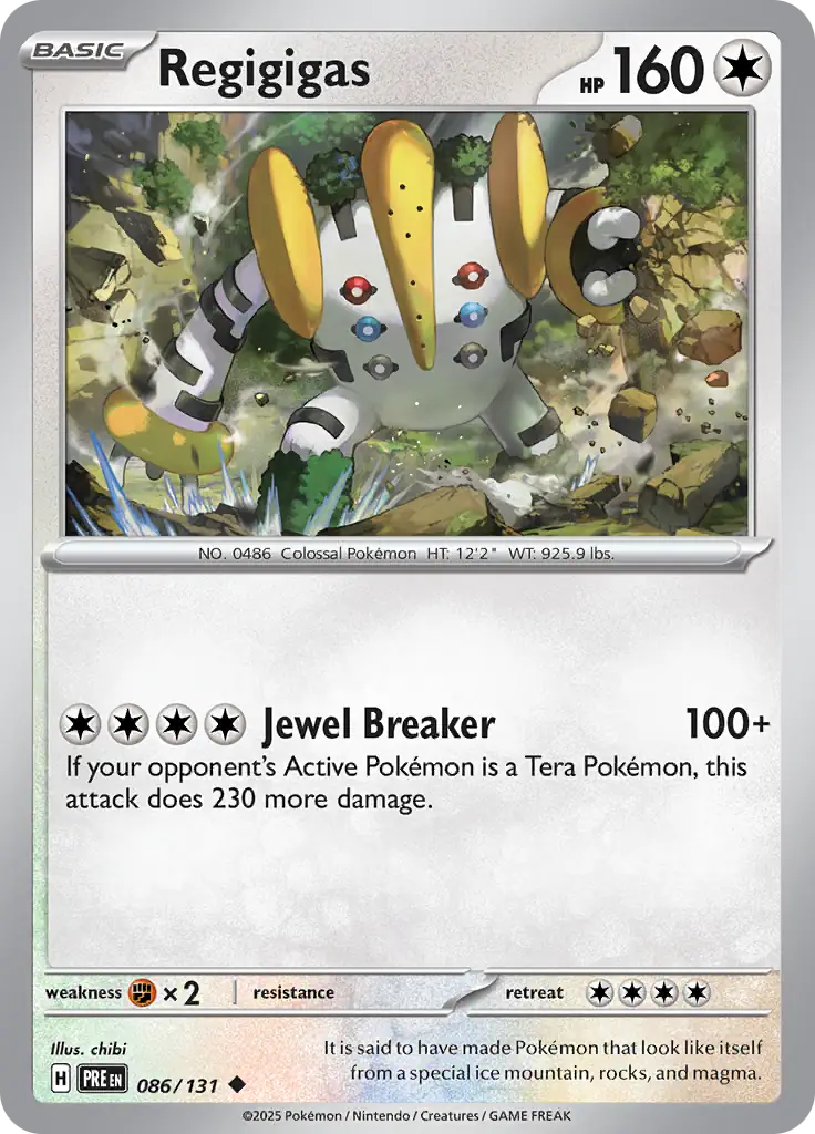 086/131 Regigigas Prismatic Evolutions Pokémon Card