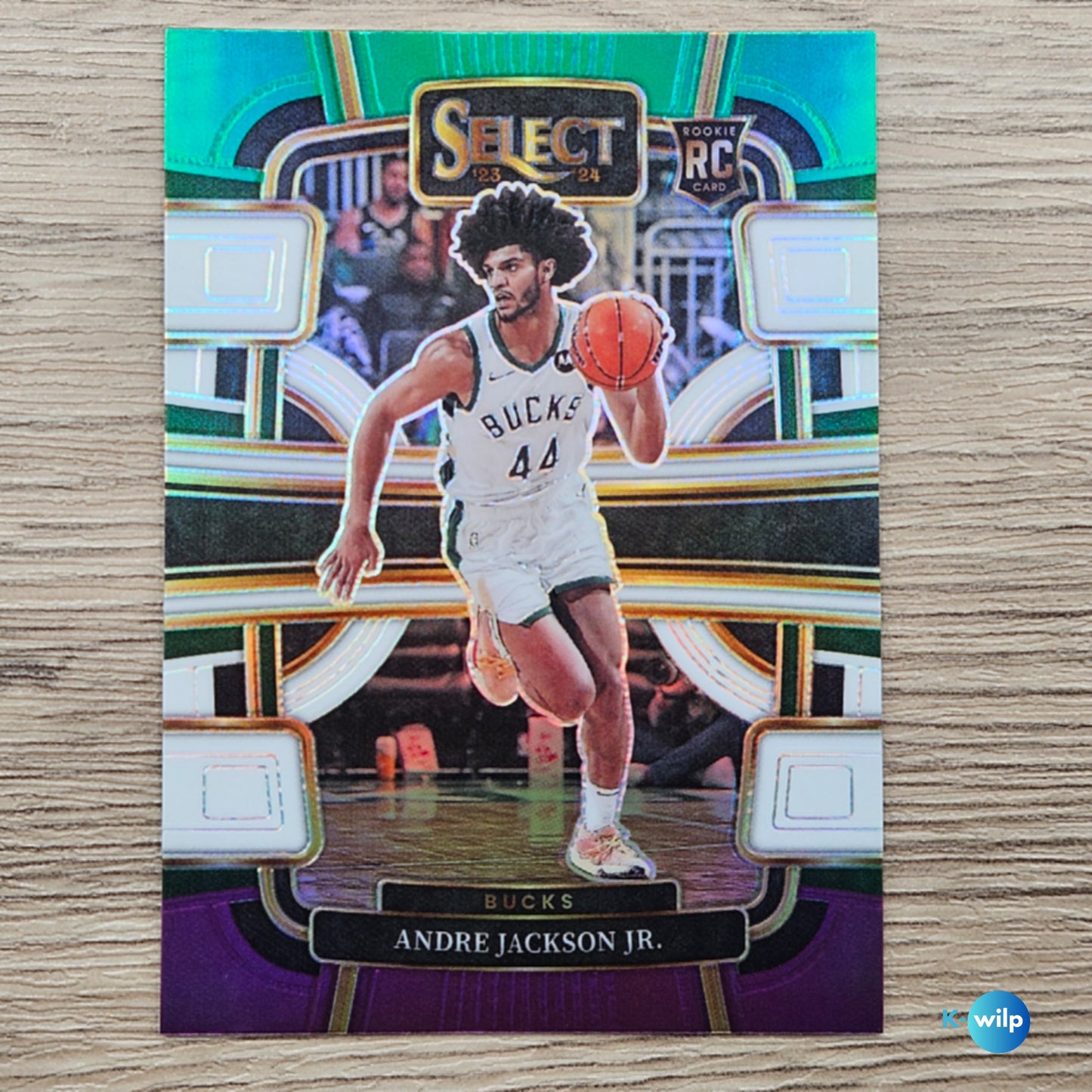 098 Andre Jackson Milwaukee Bucks Green White Purple Concouse Prizm Concourse 2023-24 Panini Select NBA Trading Card