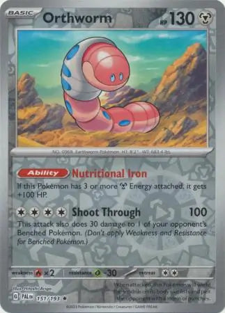 151/193 Orthworm Reverse Holo Paldea Evolved Pokémon Card