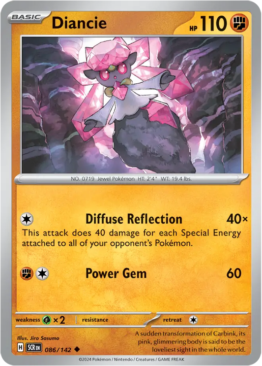 086/142 Diancie Stellar Crown Pokémon Card