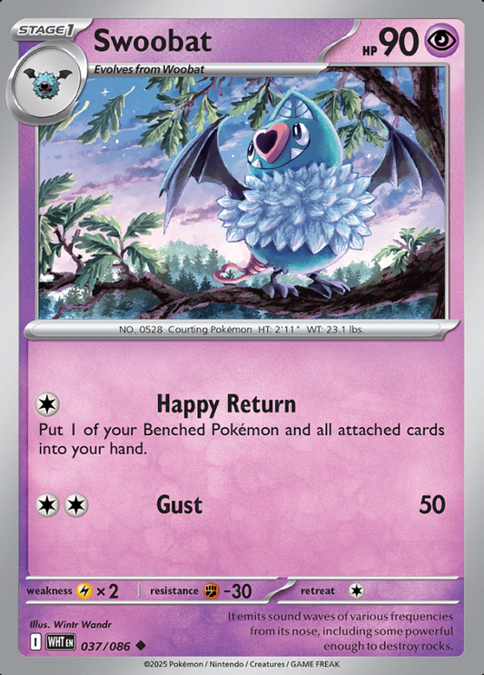 037/086 Swoobat White Flare Pokémon Card