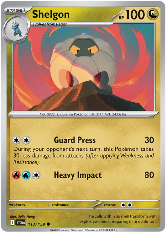 113/159 Shelgon Journey Together Pokémon Card