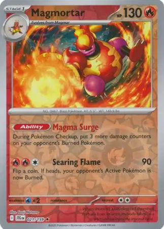 021/159 Magmortar Reverse Holo Journey Together Pokémon Card