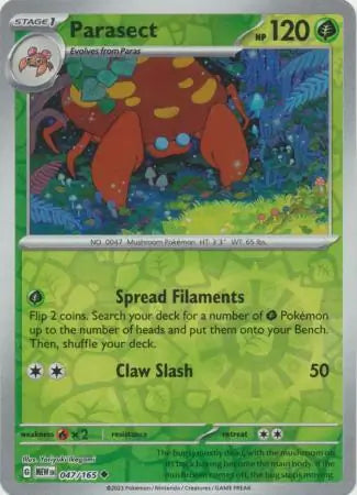 047/165 Parasect Reverse Holo 151 Pokémon Card