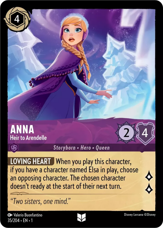 035/204 Anna Heir to Arendelle Disney Lorcana The First Chapter Card