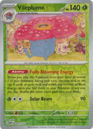045/165 Vileplume Reverse Holo 151 Pokémon Card