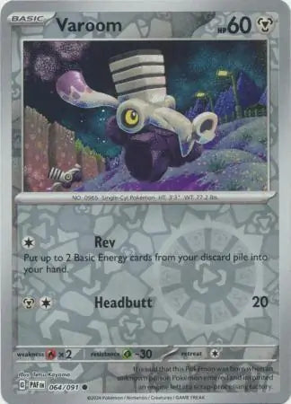 064/091 Varoom Reverse Holo Paldean Fates Pokémon Card