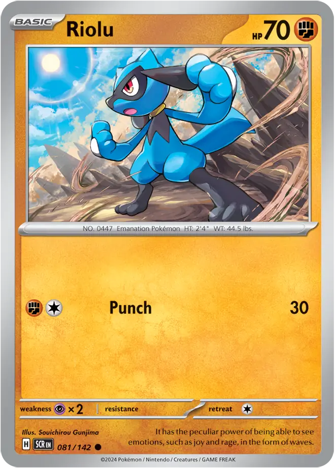 081/142 Riolu Stellar Crown Pokémon Card