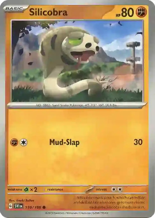 119/198 Silicobra Scarlet & Violet Base Set Pokémon Card