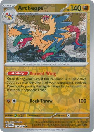 051/086 Archeops Reverse Holo White Flare Pokémon Card