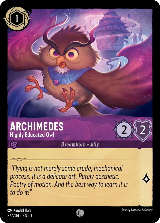 036/204 Archimedes Highly Educated Owl Disney Lorcana The First Chapter Card