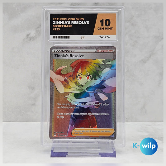 Zinnia's Resolve 225/203 English Evolving Skies Secret Rare Pokémon Card ACE Graded 10