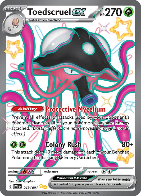 213/091 Toedscruel ex Paldean Fates Pokémon Card