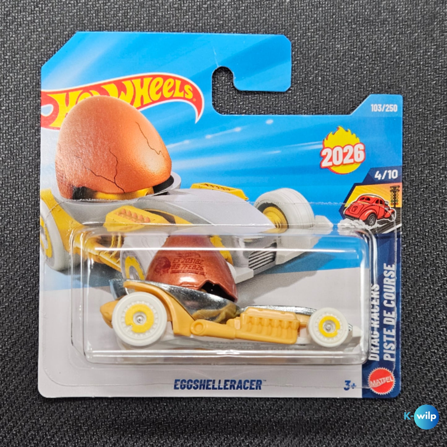 103/250 Eggshelleracer Drag Racer 2026 Mainline Hot Wheels Short Card Mattel