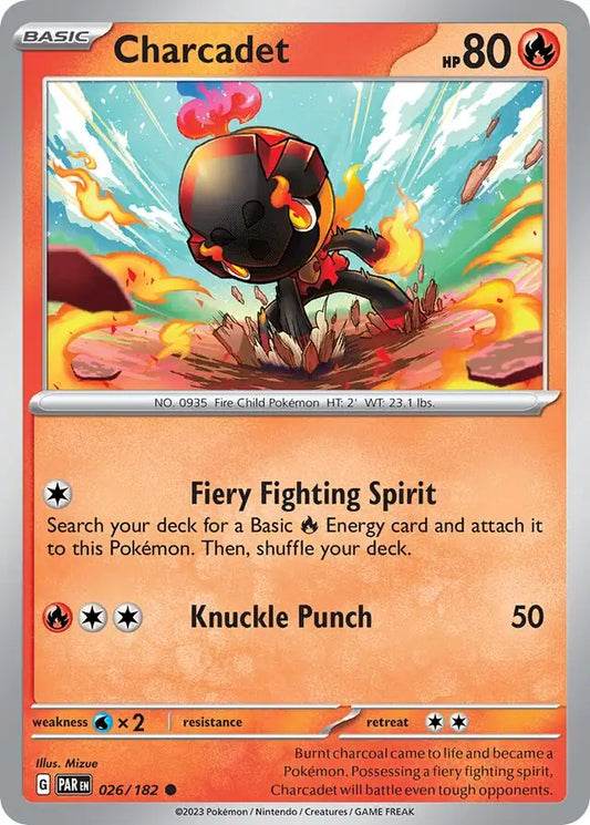 026/182 Charcadet Paradox Rift Pokémon Card
