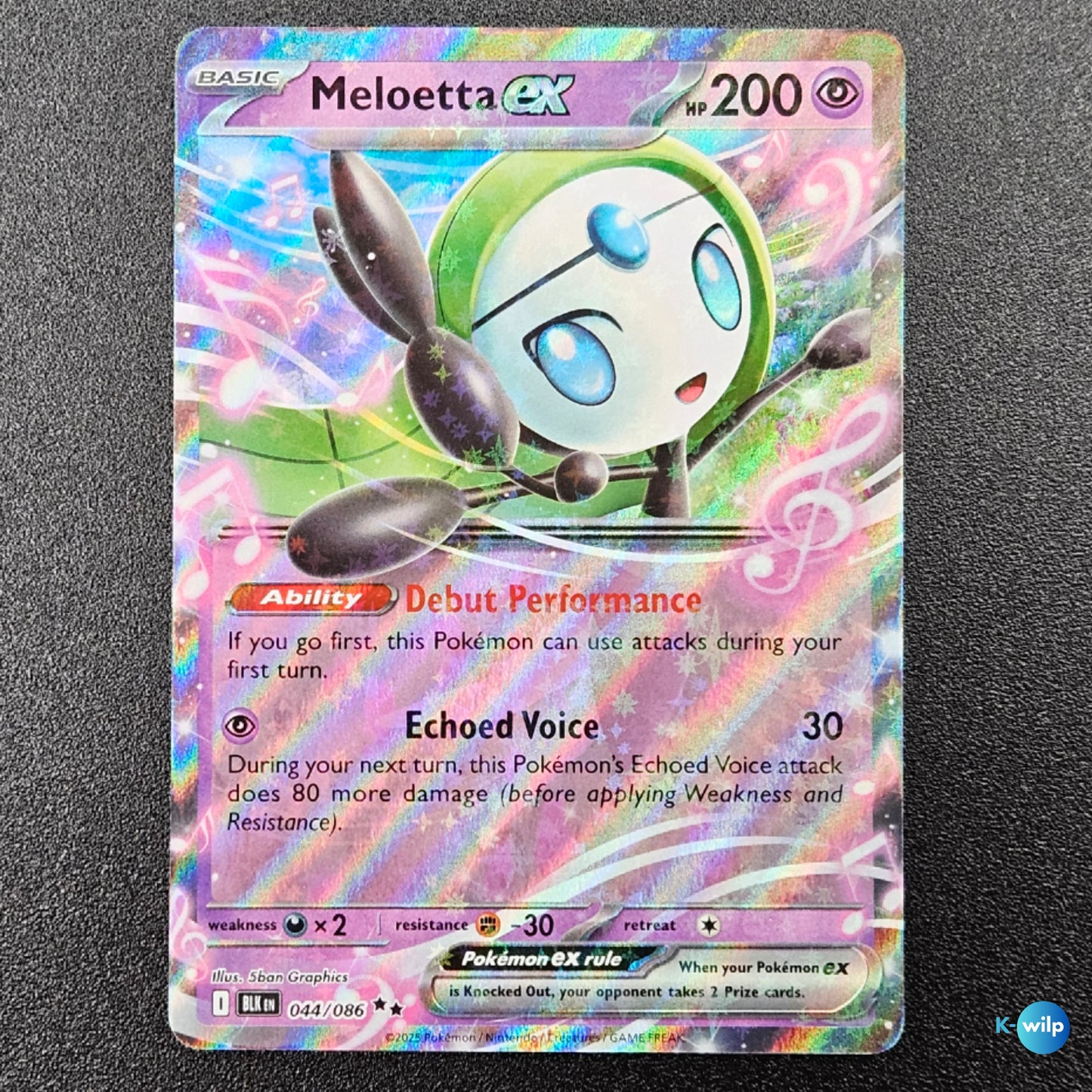 Meloetta ex 044/086 Black Bolt English Pokémon Trading Card