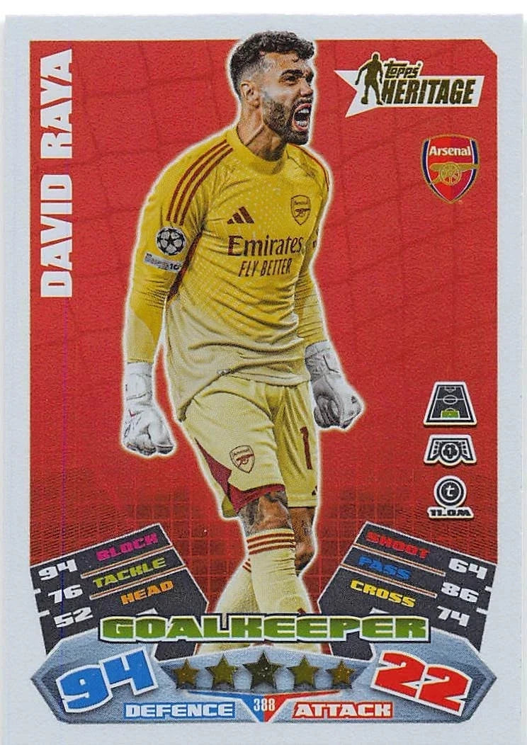 388 David Raya (Arsenal) Heritage (Rainbow Plus Foil)