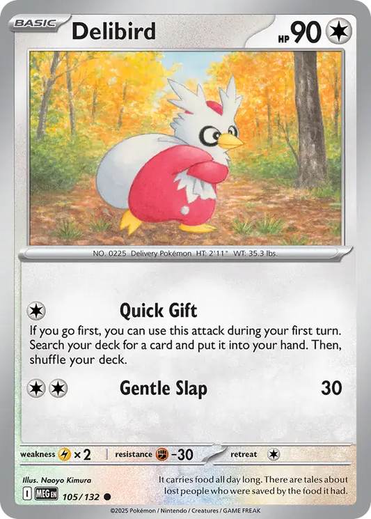 105/132 Delibird Mega Evolution Pokémon Card