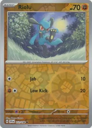 112/198 Riolu Reverse Holo Scarlet & Violet Base Set Pokémon Card
